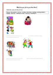 English worksheet: hobbies