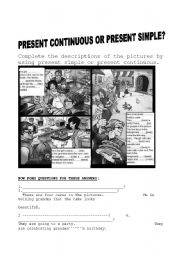 English Worksheet: PRESENT SIMPLE OR PRESENT CONTINUOUS?