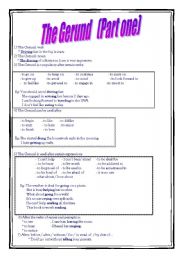 English Worksheet: The Gerund