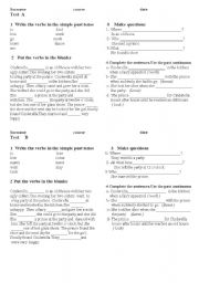 English Worksheet: simple past test