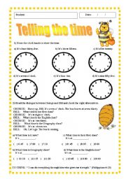 English Worksheet: Telling the time