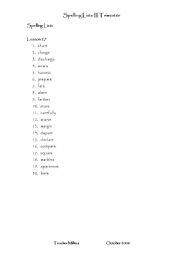 English Worksheet: Spelling