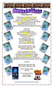 English Worksheet: Song: Hasta La Vista - Camp Rock