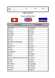 Vocabulary (Countries and Nationalities)