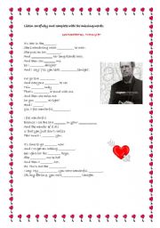 English Worksheet: wonderful tonight by Eric Clapton