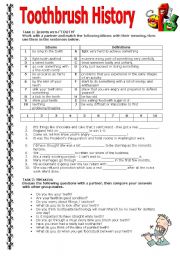 English Worksheet: Toothbrush History