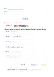 English worksheet: Plurals