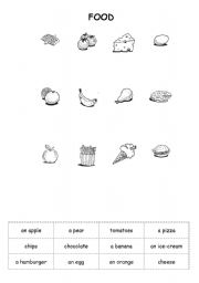 English worksheet: Food