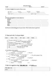 English worksheet: English exam