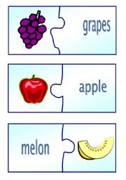 English Worksheet: fruits puzzle
