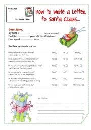 English Worksheet: A letter to Santa Claus