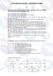 English Worksheet: Revision work for 6th grade Ss