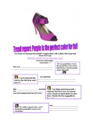 English Worksheet: Trend Report: Purple is the perfect color for fall