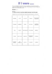 English Worksheet: If I were ..... (Second conditional)