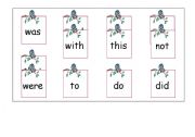 English Worksheet: HF words bingo game - 2