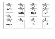English Worksheet: HF words bingo game - 2