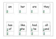 English worksheet: HF words bingo game - 3