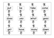 English worksheet: HF words bingo game - 4