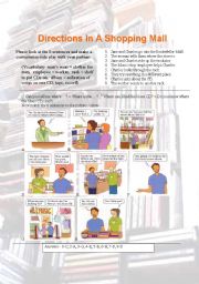 English Worksheet: directions in a shopping mall  role play and conversation maker (006)