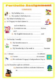 English Worksheet: Portfolio Assignment - Children