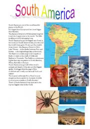 English Worksheet: South America