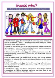 English Worksheet: PHYSICAL DESCRIPTION