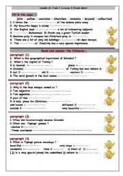 English Worksheet: reading