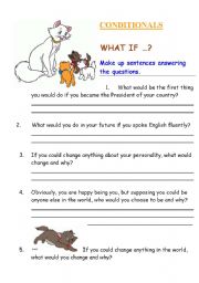 English Worksheet: Conditionals (Type 2)