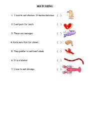 English worksheet: kinds of meats