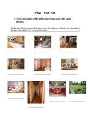 English worksheet: the house