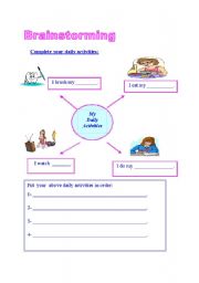 English Worksheet: brainstorming