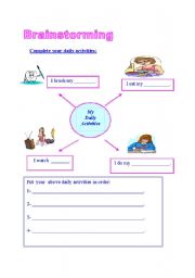 English worksheet: brainstorming