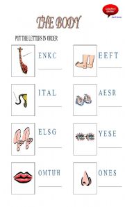 English Worksheet: Parts of the body