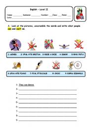 English Worksheet: TALKING ABOUT ABILITIES