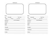 English Worksheet: My Character (Character Development)