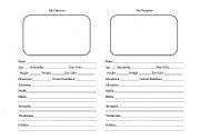 English worksheet: My Character (Character Development)