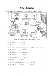 The house: prepositions of place