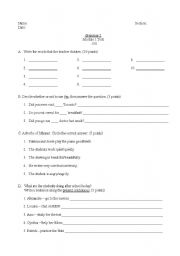 English worksheet: Present simple/continuous test