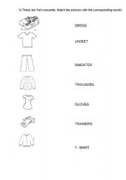 English worksheet: Clothes- matching