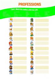 English Worksheet: Match the workers with their jobs