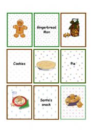 English Worksheet: Christmas Food Cards