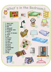 English Worksheet: Whats in the Bedroom?