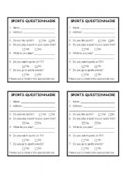 English Worksheet: Questionnairs