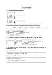 English Worksheet: The past simple: exercises