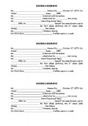 English Worksheet: Eminems biography