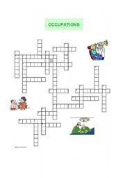 English Worksheet: OCCUPATIONS - CROSSWORD