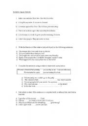English Worksheet: for reviewing relative clauses 1