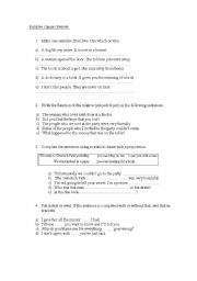 English worksheet: for reviewing relative clauses 1