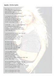 English Worksheet: Beautiful, Christina Aguilera