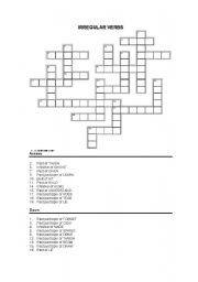 English Worksheet: IRREGULAR VERBS CROSSWORD